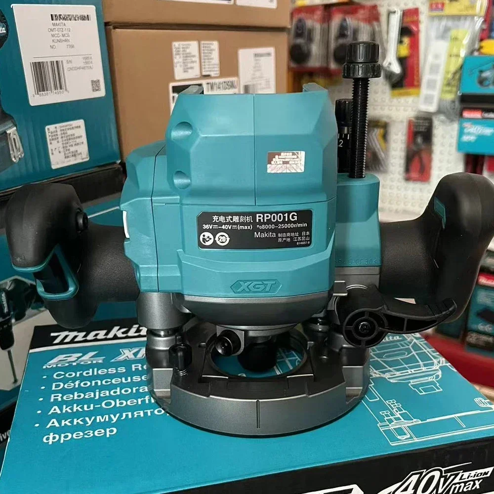 Wood Router MAKITA RP001G Wood Router 40V Max Cordless Rechargeable Polishing Machine High Power Carpentry Specific Trimming Machine RP001GZ
