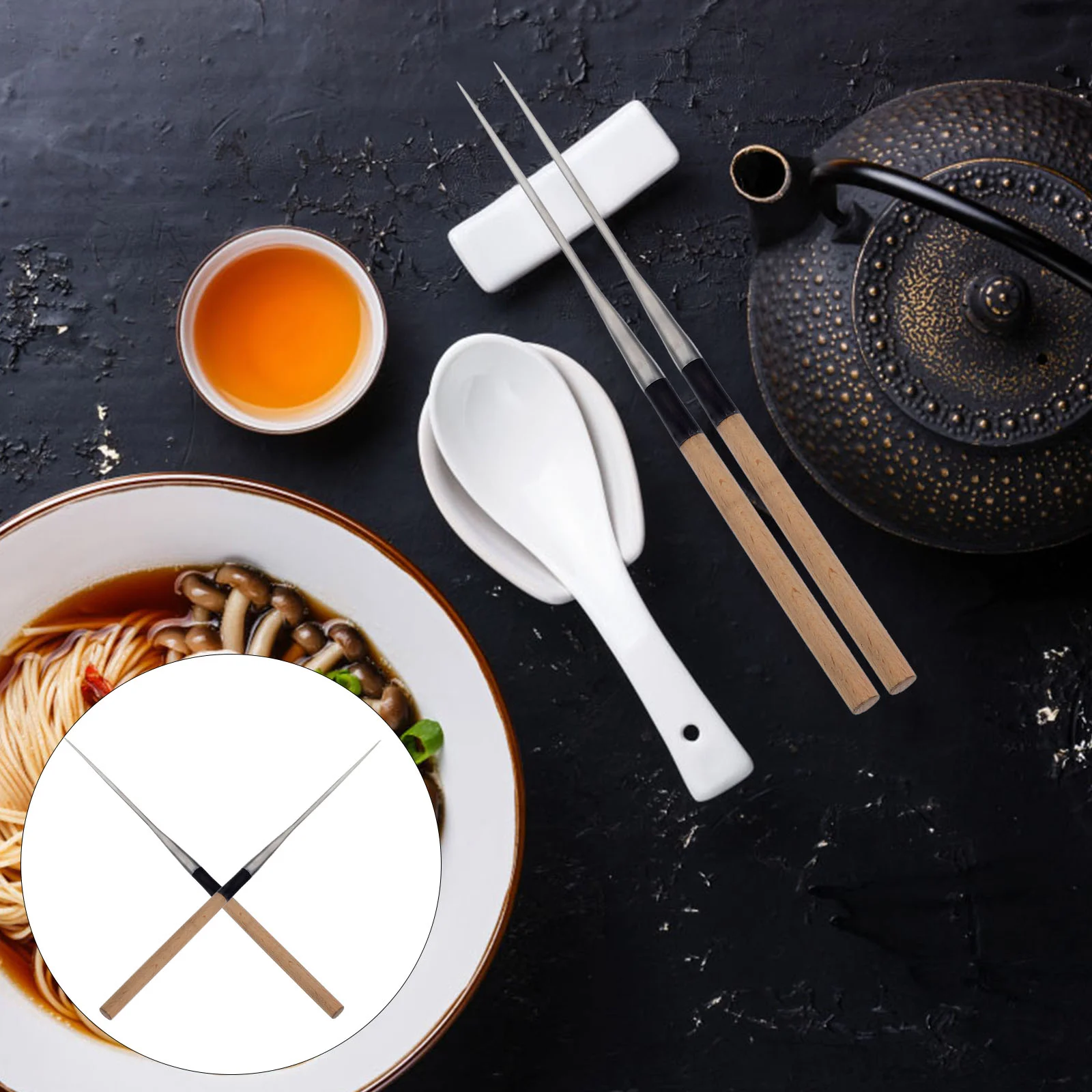 

Sashimi Chopsticks Stainless Steel Point Head Delicate Portable Tableware House Serving Utensils