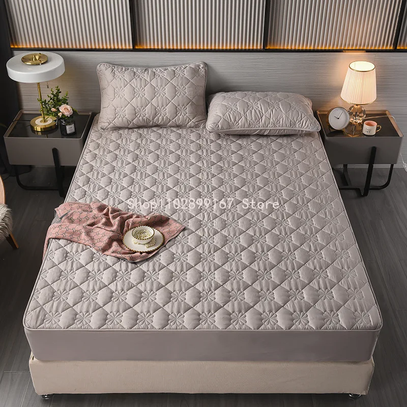 

Bed Hat One-piece Cotton Padded Mattress Protective Cover Thickened Non-slip Mattress Cover Dustproof Bedspread