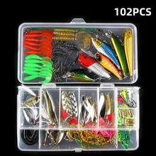 102 Double-layer Lure Box Accessories Set Hard Bait Soft Bait Retaining Bead Crank Hook Sequined Fish Hook Fishing Tool
