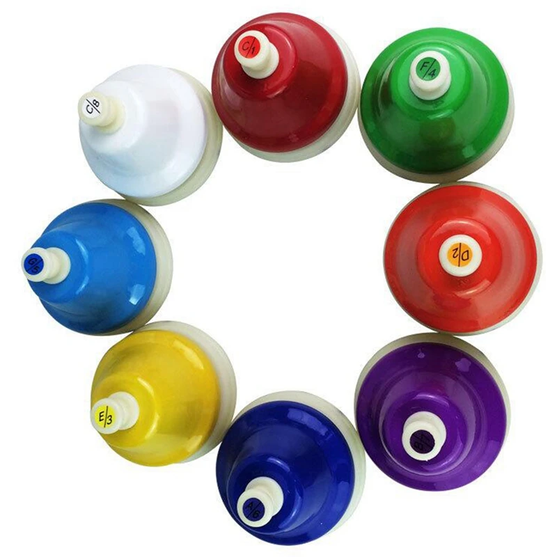 

8 Notes Colorful Hand Bell Musical Instrument Set Musical Toy For Children Baby Early Education