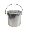 6L/12L/20L Bucket with Lid & Handle Water Storage Pail Metal Milking Bucket Stainless Steel Extra Thick 6
