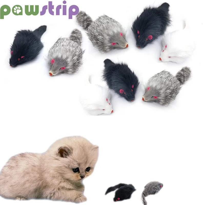 

4/12Pcs Furry Plush Cat Toys Soft Simulation Mouse Cats Interactive Toys Funny Cute KittenTraining Game Mice Toy Pet Supplies