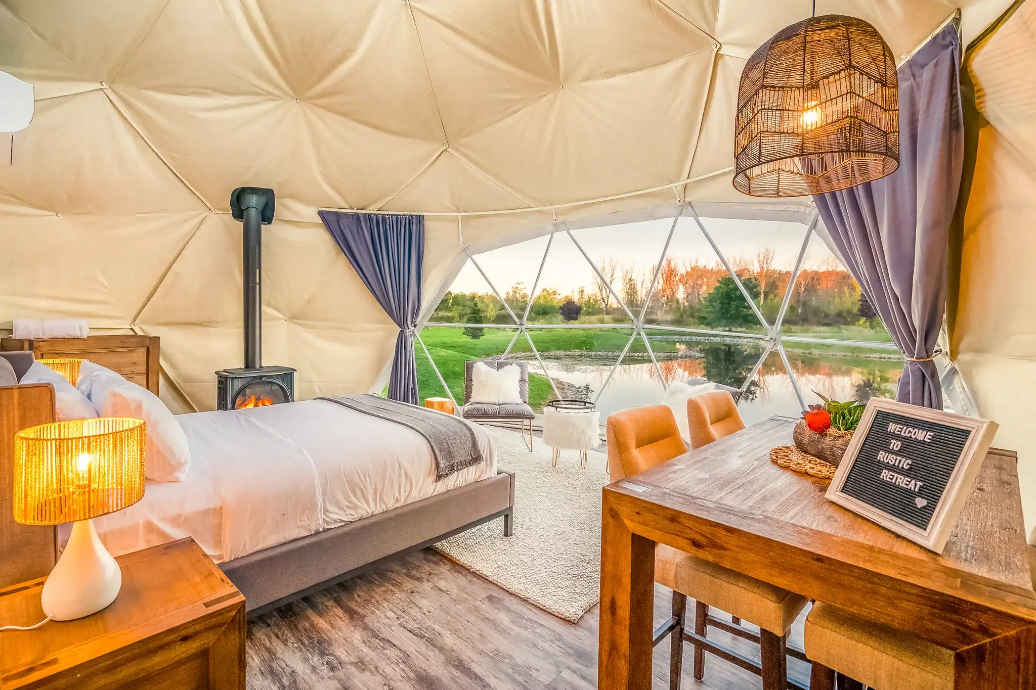 Interior Glamping Dome Interior Glamping Dome Bubbles Stargazing