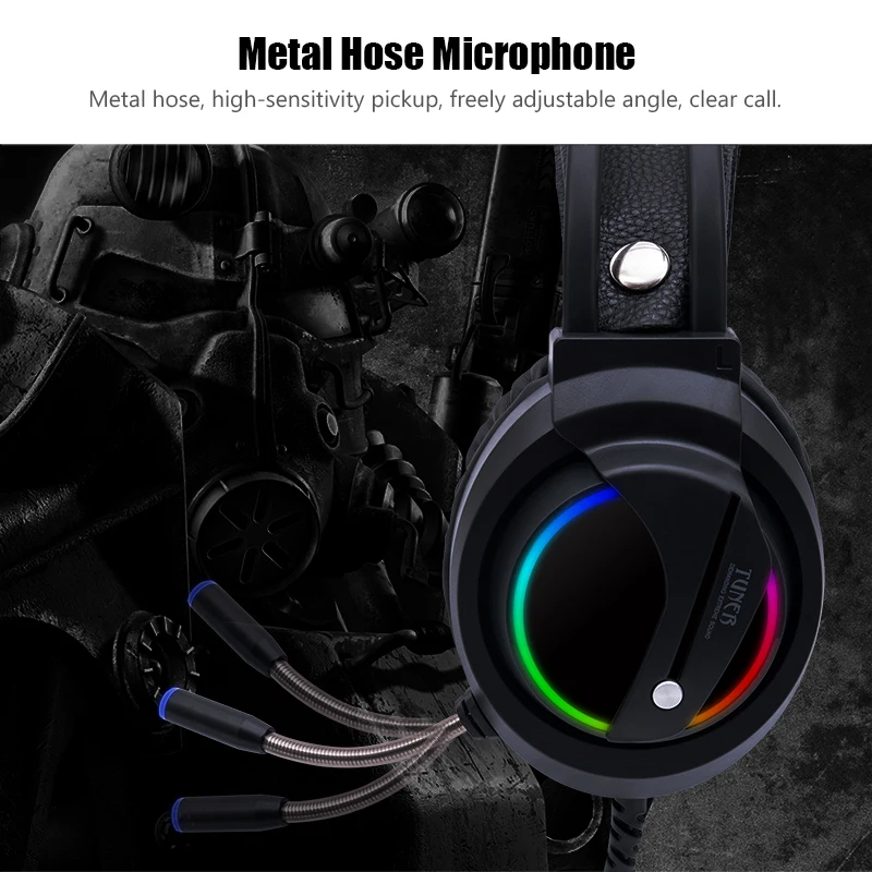 Gaming Headset Gamer 7.1 Surround Sound Rgb Light Game Headphones