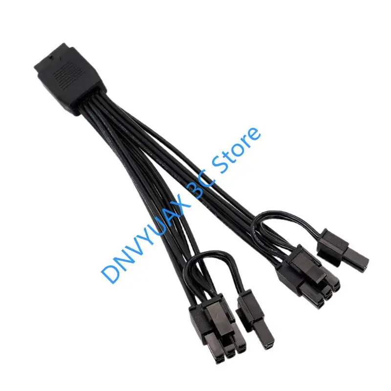 16핀 암-듀얼 8핀(6+2) 수 PCIe 변환 GPU 8핀 전원 케이블 (12+4핀 12VHPWR 포트 포함 전원 공급 장치용)