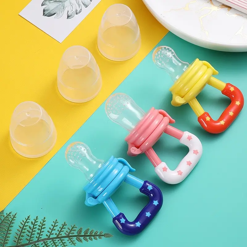 Silicone Fruit Feeder 3 PCS Newborn Food Feeder With Spoon Nibbler Pacifier Baby Feeding