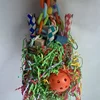 Large parrot toy Halloween shaped gnawing nut colored paper grass woven puzzle bird toy 5