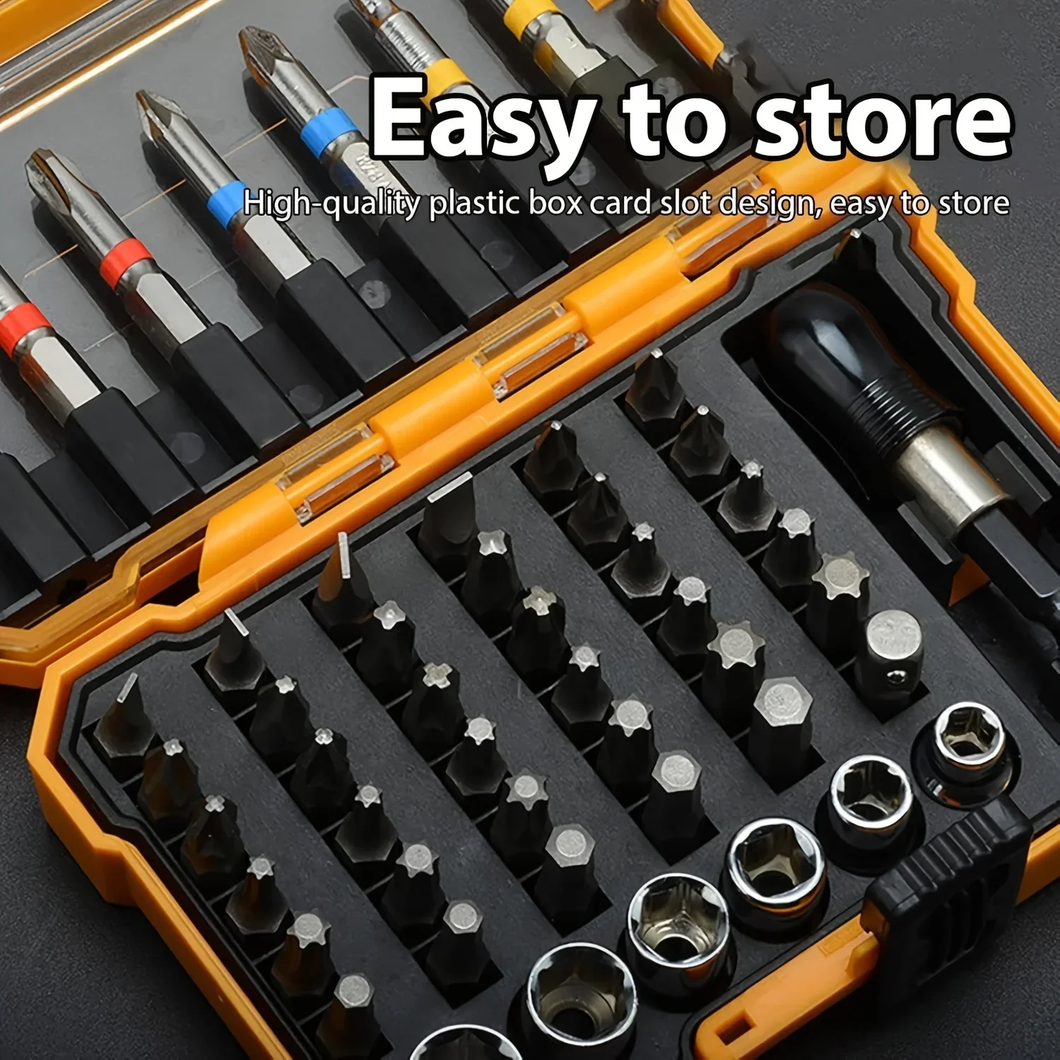 50 in 1 Screwdriver Bit Set Magnetic Hex Torx Bits with Torage Case Electric Screwdriver Socket Adapter for Home Repair Tool