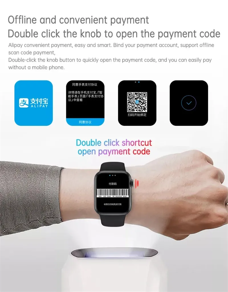 M7 Max Smartwatch Series 7 Bluetooth Call NFC 1.9 Inch HD Infinite Screen Wireless Charging DIY Watchfaces Smart Watch