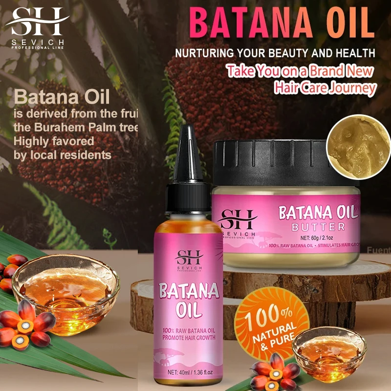 Batana Hair Fast Growth Oil Set African Crazy Traction Alopecia Batana Hair Mask Anti Break Regrowth Treatment