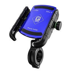 Versatile Motorcycle and Bike Phone Mount Holder with Camera - Friendly Handlebar Clamp (Blue)