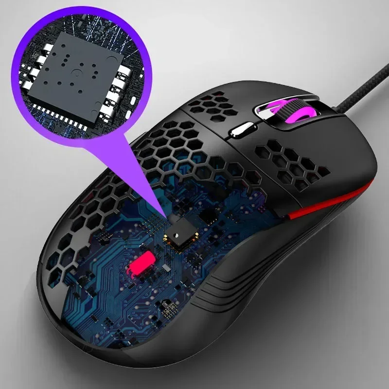 Wireless Gaming Mouse 2.4G RGB Lighting Charging Adjustable DPI Ergonomic Honeycomb Design Desktop Laptop