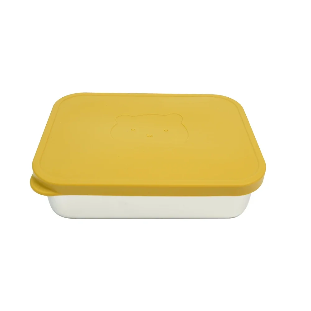 Bpa Free Lunch Box Stainless Steel White Silicone Lid Customized Kids Stainless Steel Lunch Box 6