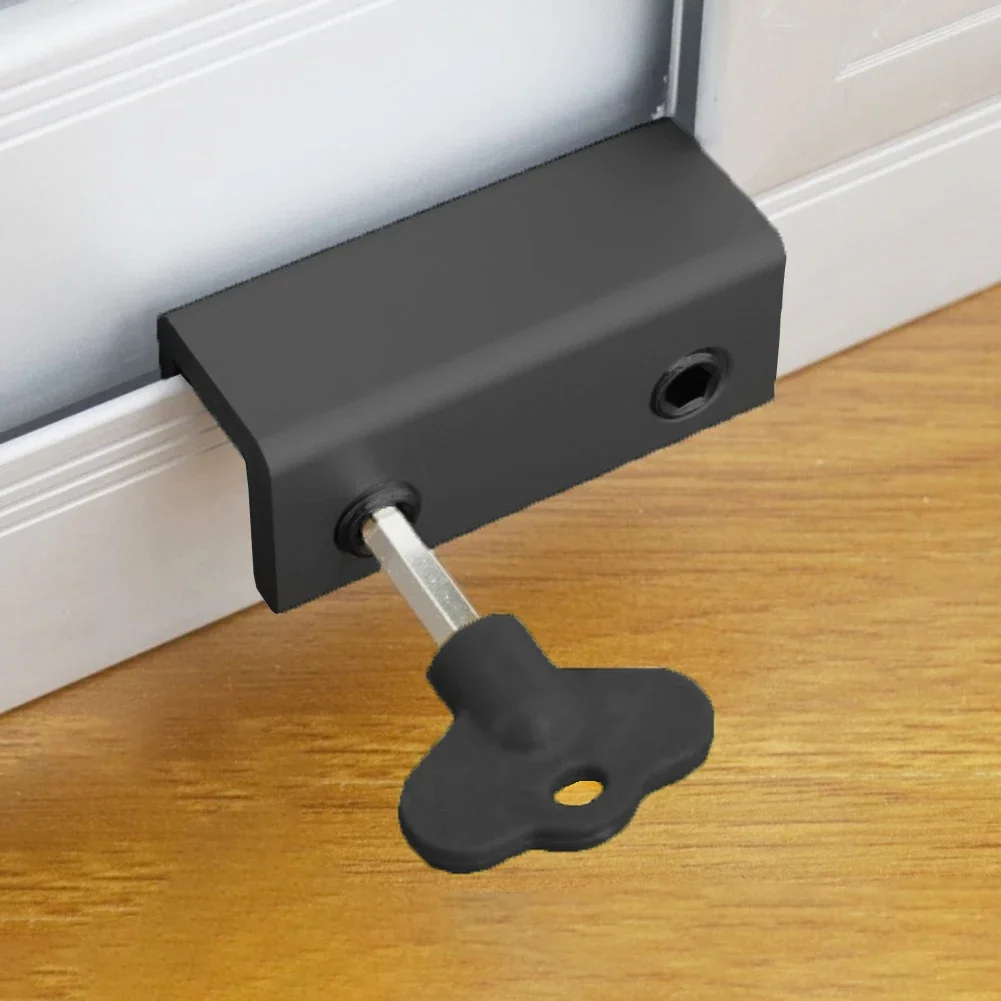 Aluminum Sliding Window Lock Sliding Sash Stopper Cabinet Locks Straps Doors Security Anti-theft Lock Baby Kids Safety Door