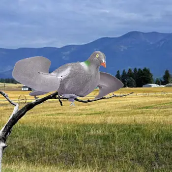 Outdoor Pigeons Motion Decoy Wind Decoy With Movable Wings For Garden Decor Animal Fake Bait For Hunting Pigeons 3