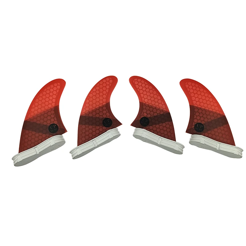 

upsurf fcs 2 fin Double Tabs 2 Surfboard fins Honeycomb fiberglass Surf fins Quad Fin set UK2.1 Size Green/Red/Blue/Red Color