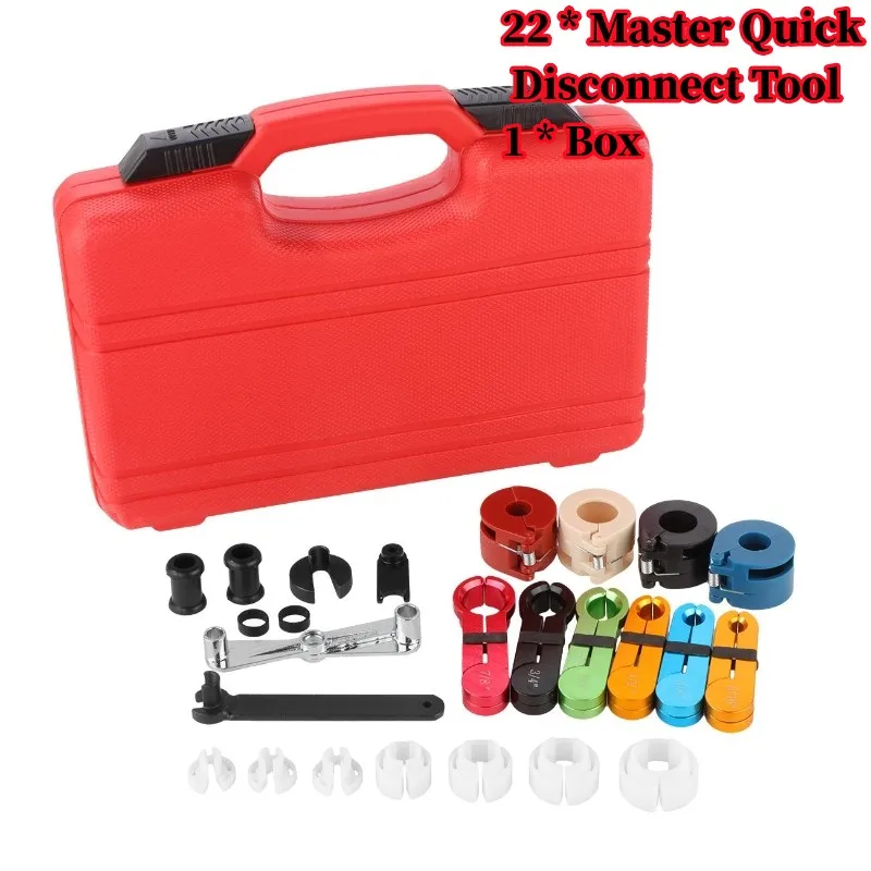 

22Pcs Master Quick Disconnect Tool Kit For Automotive Ac Fuel Line And Transmission Oil Cooler Line, Includes Scissor Type Remo