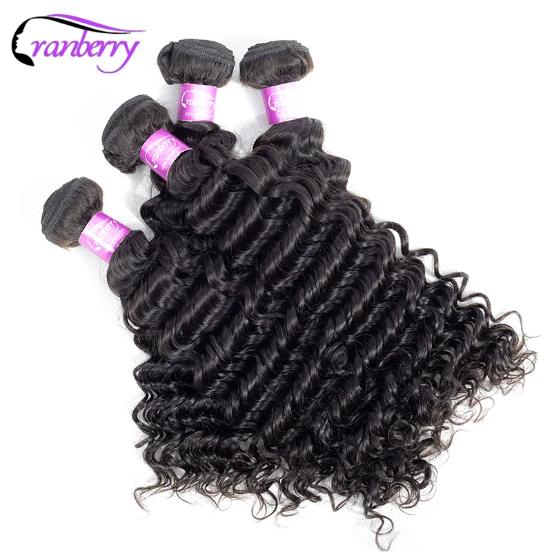 Deep Wave Bundles Brazilian Hair Weave Bundles 100% Remy Human Extensions 4 pcs/lot Natural Deep Wave Cranberry Hair