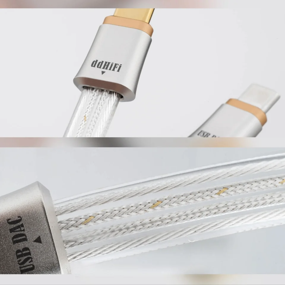 ddHiFi TC19CC (Comet) Flagship Pure Silver USB-C to USB-C OTG