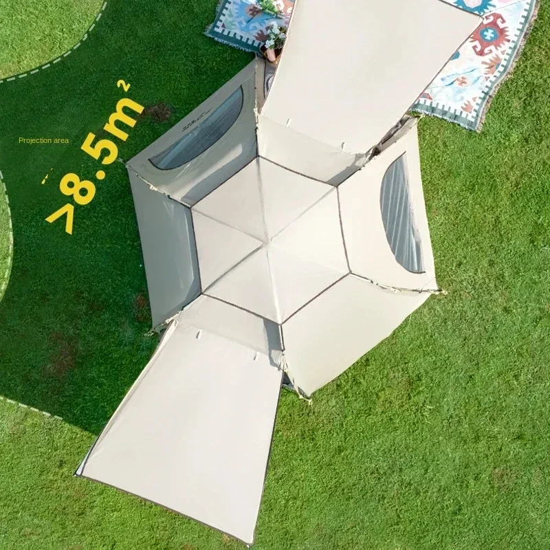 خيمة تخييم أوتوماتيكية مقاومة للماء مع مظلة خيمة ف...