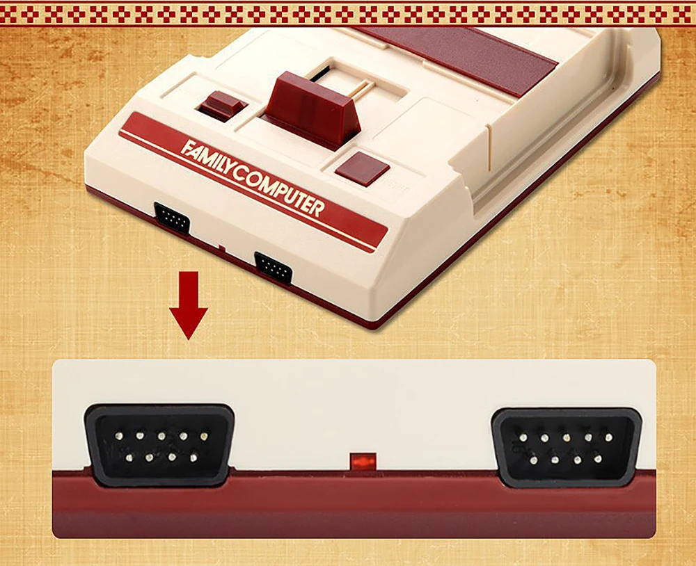Nostalgic FC TV Home Game Console Retro Red and White Machine 8-Bit Card Game Console 500+132 Games Free Shipping