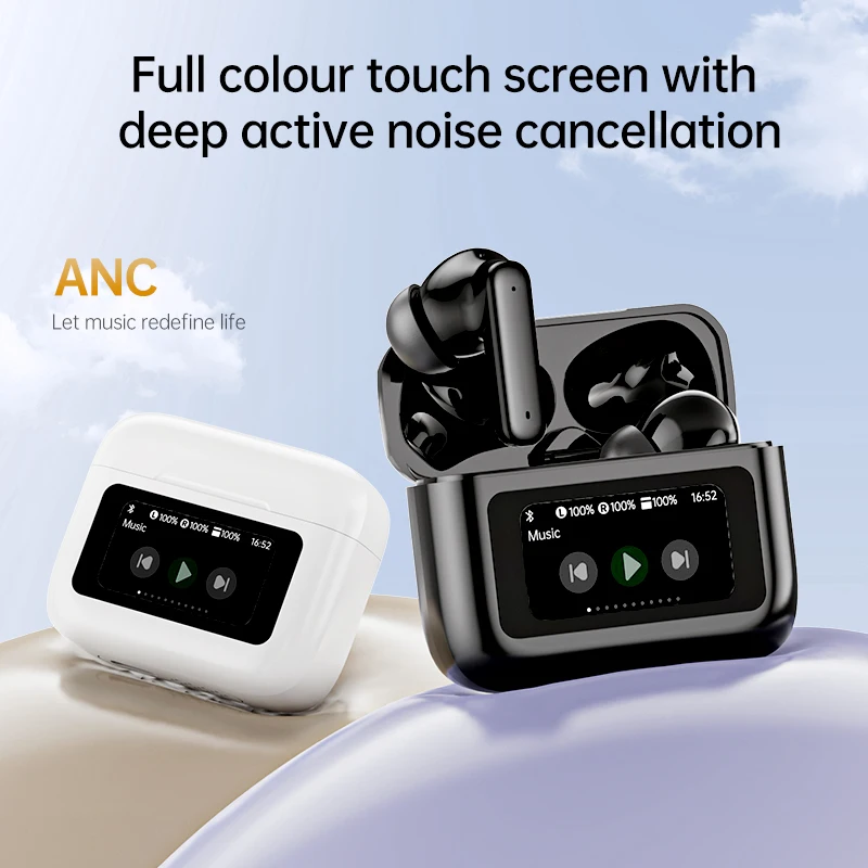 New Wireless Earbuds With Touch in TWS display screen for Sports Music and Gaming Bluetooth Headphones Supporting IOS/Android