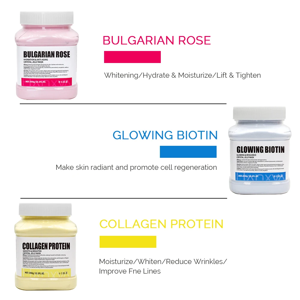 350g Hydrating Brightening 24K Gold Soft Mask Powder Rose Petal Crystal Jelly Mask Powder Antiage Skin Care Dropshipping