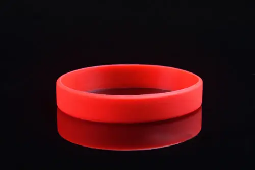 Red Silicone Wristband Rubber Bracelet Elastic Blank Bangle by Handband