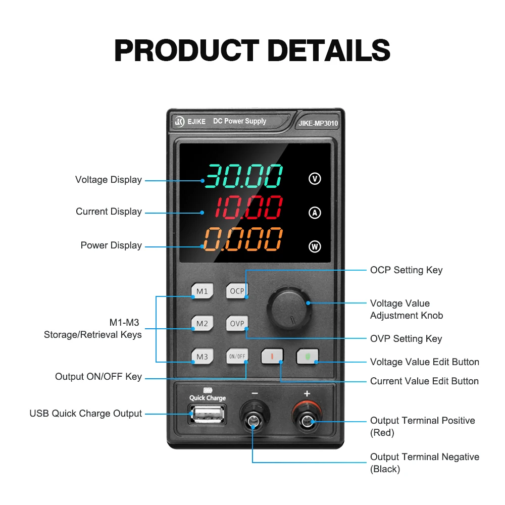 VoltageRegulatorAdjustableDCPowerSupplyFour-digitsLEDDisplaySwitchingDCPower30V10A60V5ABenchSource100V3ARepair-AliExpress13