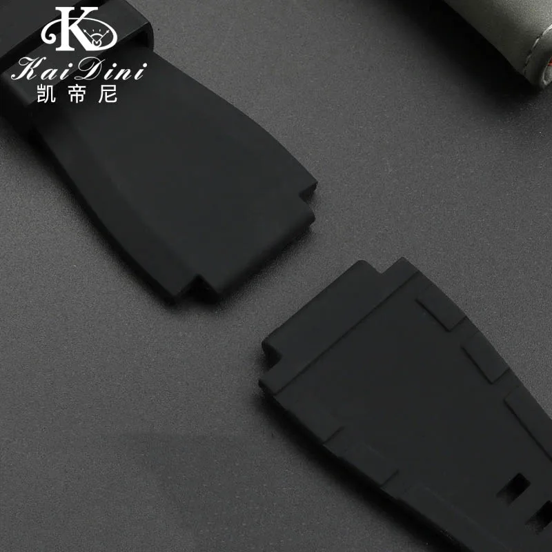 Exquisite Silicone Watchband - Soft, Waterproof & Breathable - 24mm Black