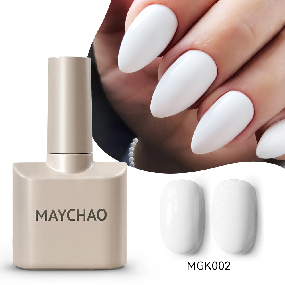 MAYCHAO Cherry Red Glossy Gel Nail Polish – 12ml Semi-Permanent Soak Off UV LED Frosted Finish
