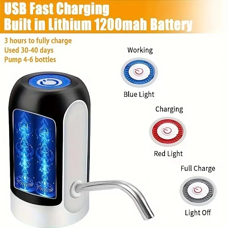 Electric Water Dispenser Pump Automatic USB Rechargeable One-touch Automatic Switch for Water Bottle water pump,water dispenser,water bottle pump,beverage dispenser,water dispenser pump