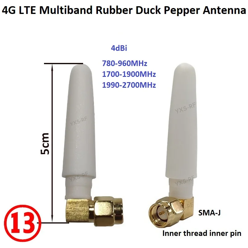 External Antenna Shortwave Antenna 4dBi 4G LTE Multiband Antenna 3G GSM GPRS NB-IOT Lora Rubber Duck L Type Antenna SMA Male Right Angle Pepper For Gateway
