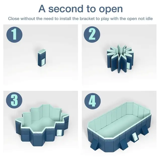 Medence Gyerekeknek Hordozható Háziállatokhoz Összecsukható Felfújható, Nagy Medencék Háztartási Háziállatok - Image 5