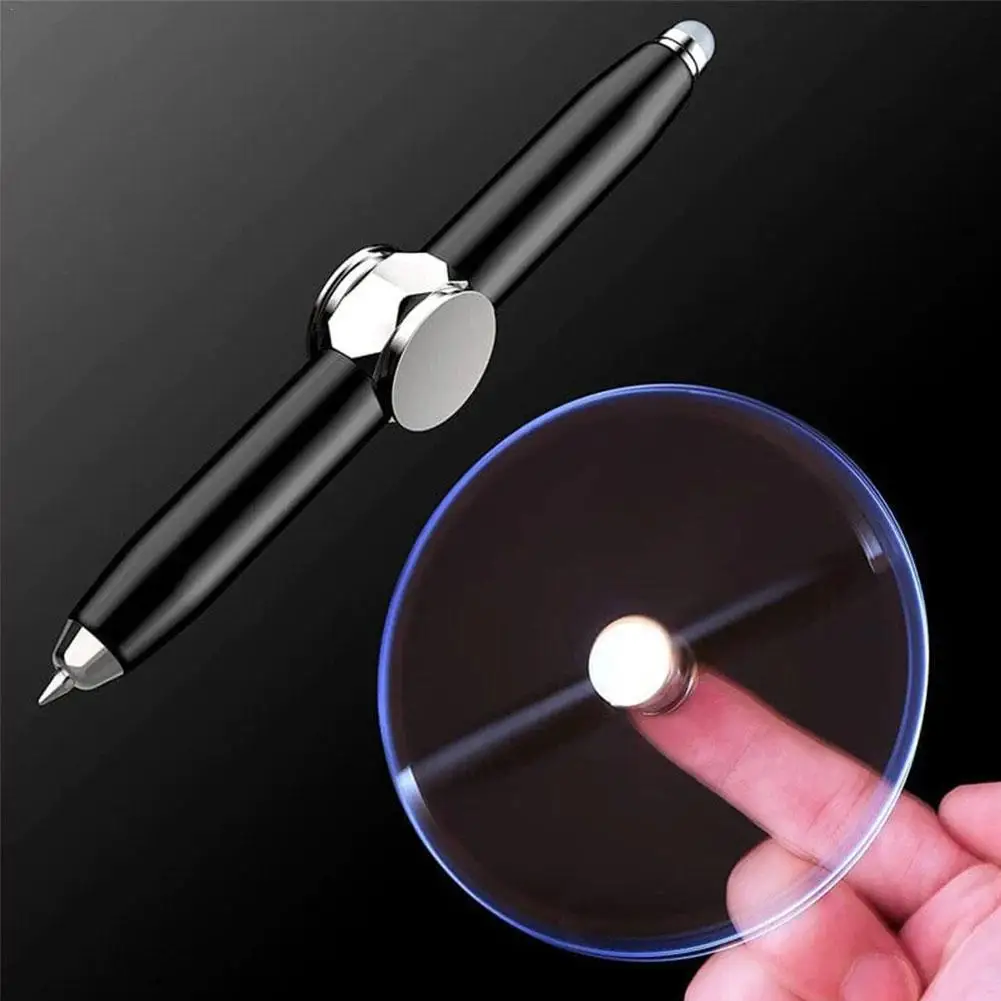 

Creative Multi-Function LED Pen Decompression Gyro Metal Ballpoint Pen Fashion Office School Supplies Writing Pens