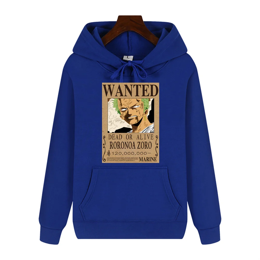 thumbnail image 1 of Sudadera con capucha de una pieza con estampado de Roronoa Zoro Wanted para hombre, ropa cómoda, gruesa, de alta calidad, informal, a la moda, cálida, de calle, Otoño e Invierno, 1 of 5