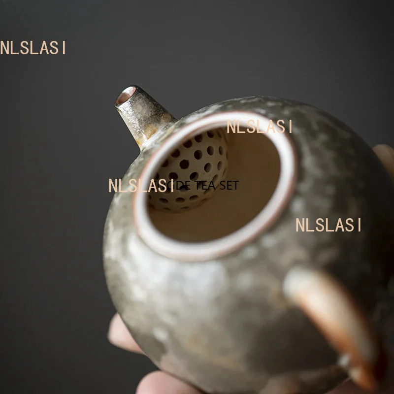 Japanese porcelain teapot retro stone tool Chinese tea brewing pot tea ceremony accessories