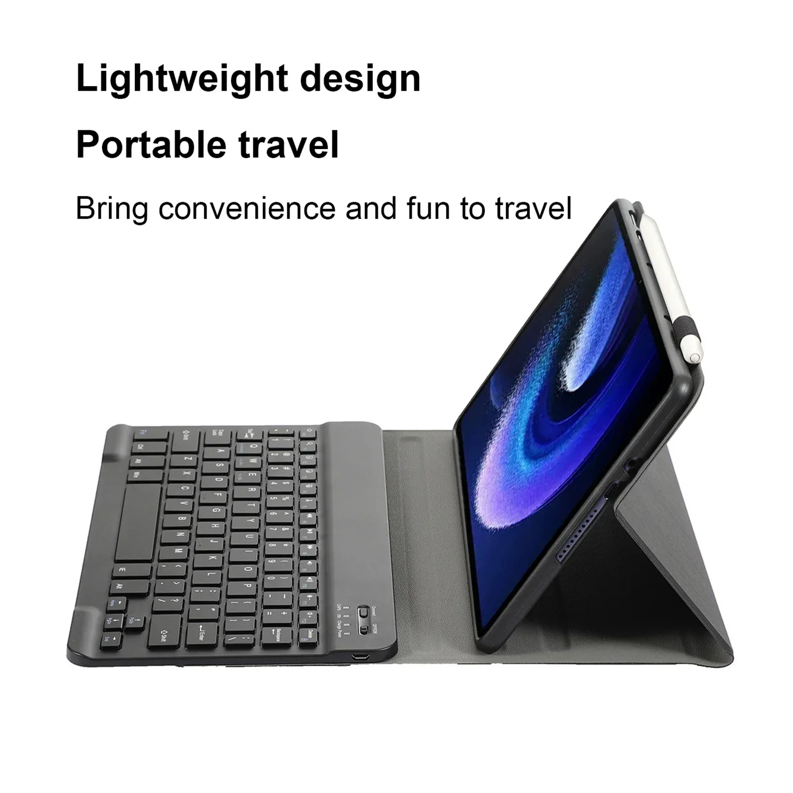Premium Shockproof Tablet Case with Magnetic Bluetooth Keyboard - Fits 11-Inch Tablets