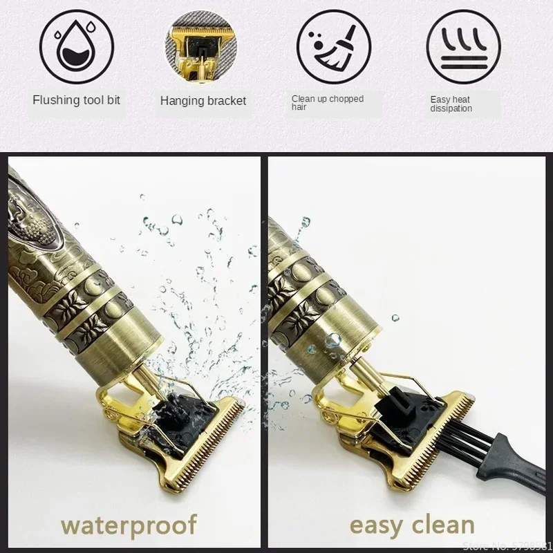 Waterproof Electric Mens Hair Trimmer Clipper Shaver