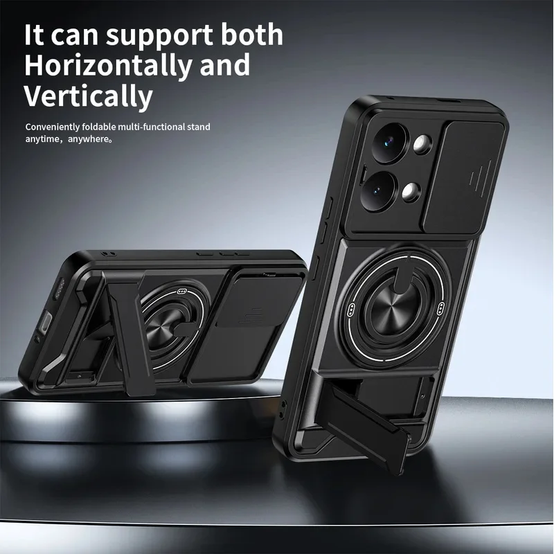 Magnetic Stand Slide Camera Protector Shockproof Armor Hard Case