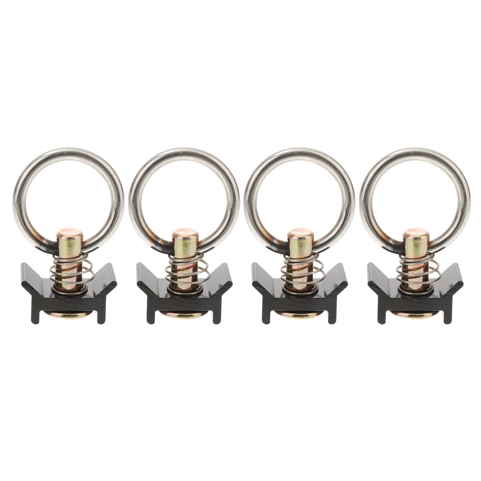 

4 Pcs E Track Accessories Cargo Control Tie Downs Round Ring Tie-down Anchor Stainless Steel Rails Fittings