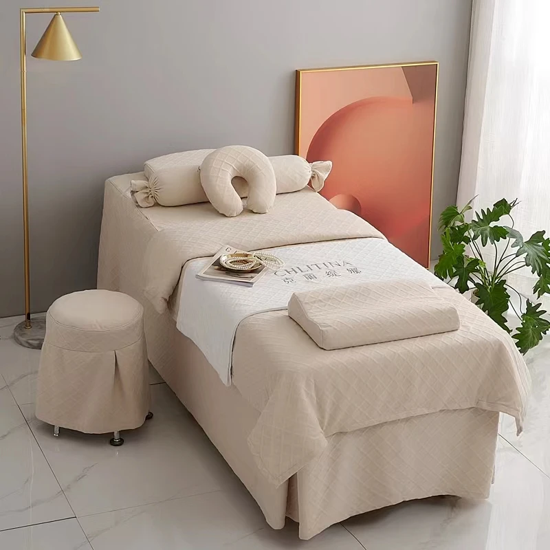 

2022 New Online Celebrity Beauty Salon Bed Covers Set of Four Special Massage Bed Sheets