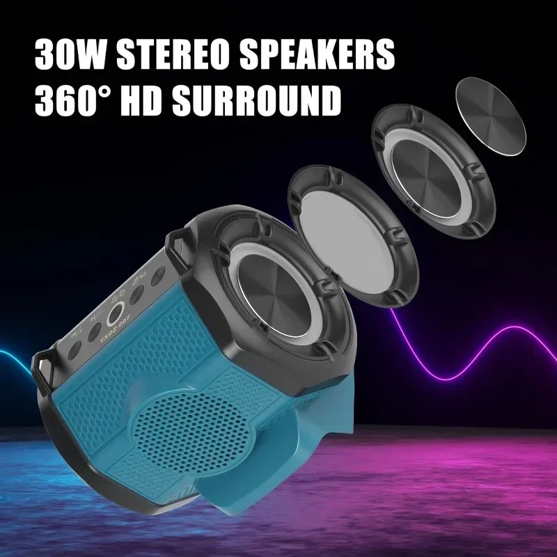 ポータブルワイヤレスBluetooth対応スピーカーmakita 18vバッテリー