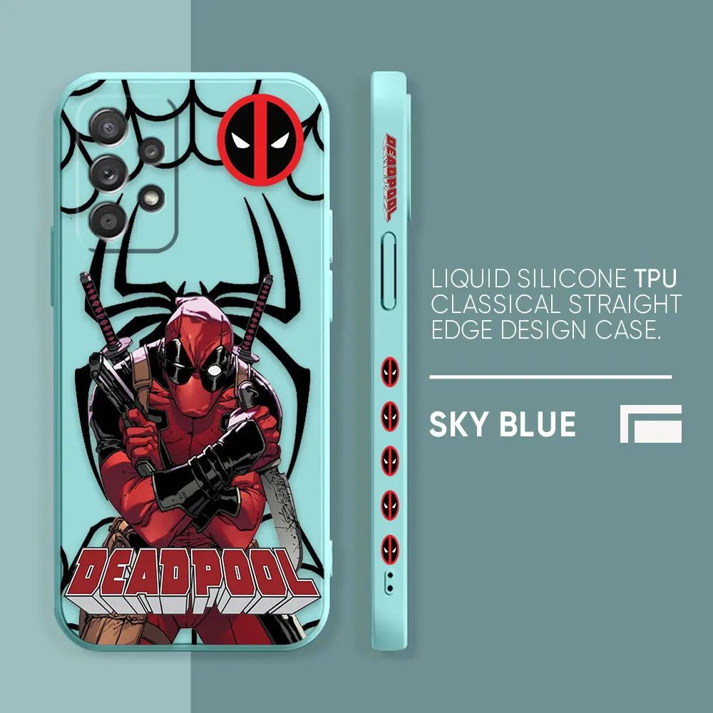 thumbnail image 1 of Case For Samsung Galaxy A91 A73 A72 A71 A53 A52 A51 A42 A33 AO3S 4G 5G Simple Liquid silicone Case Marvel Deadpool, 1 of 5