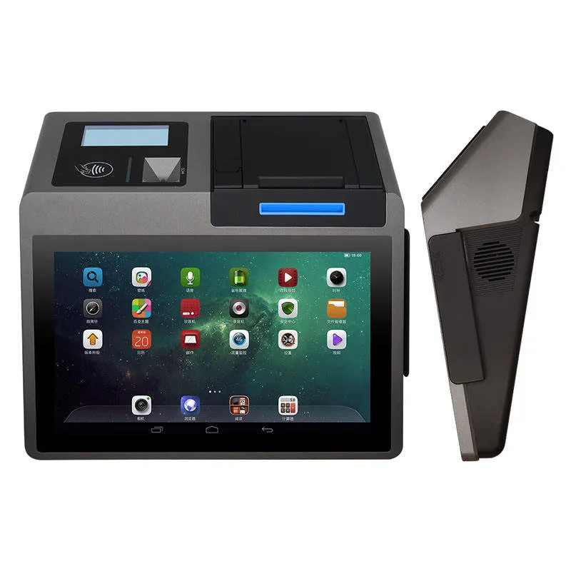 Z100 판매점용 데스크탑 안드로이드 POS 단말기, 10.1인치 터치스크린, NFC 스캐너, 58/80mm 감열 프린터 탑재