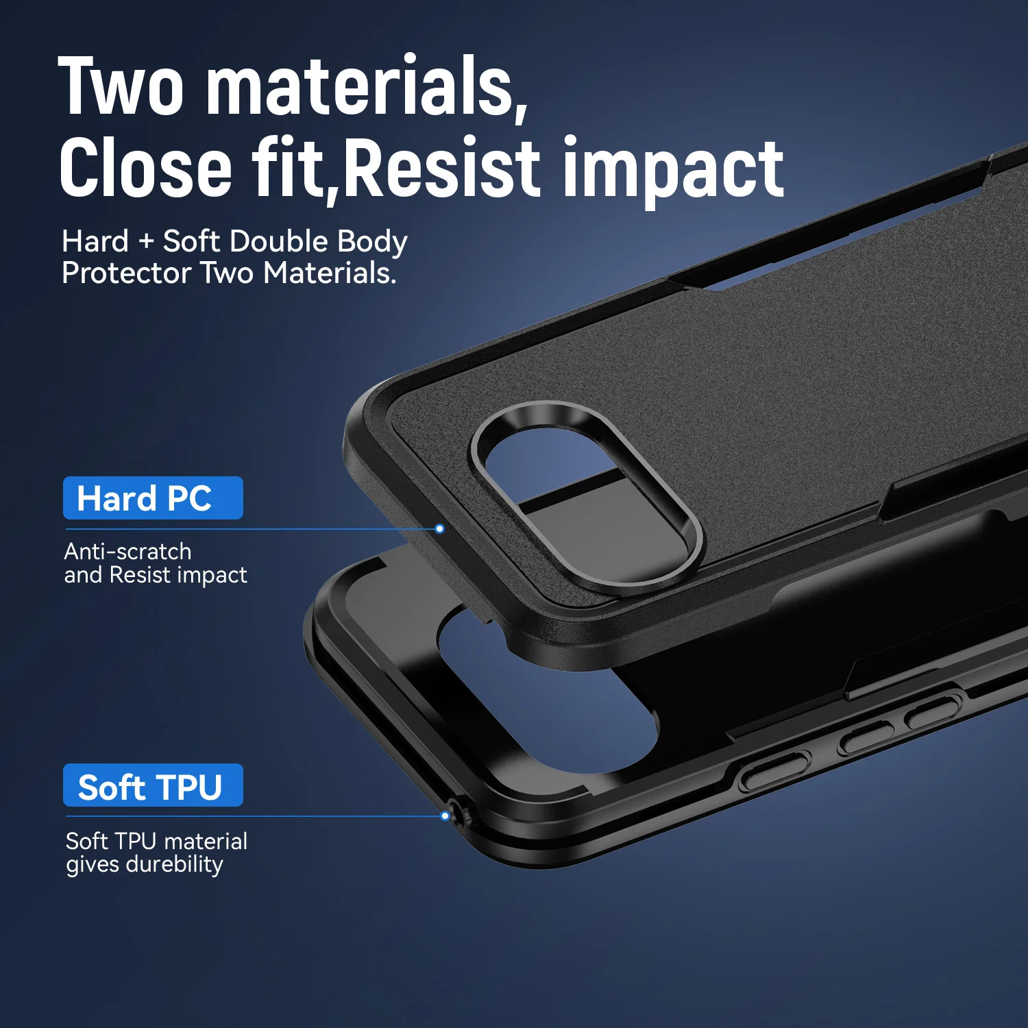 Shockproof Dual-Layer Protective Phone Case with Screen Protector
