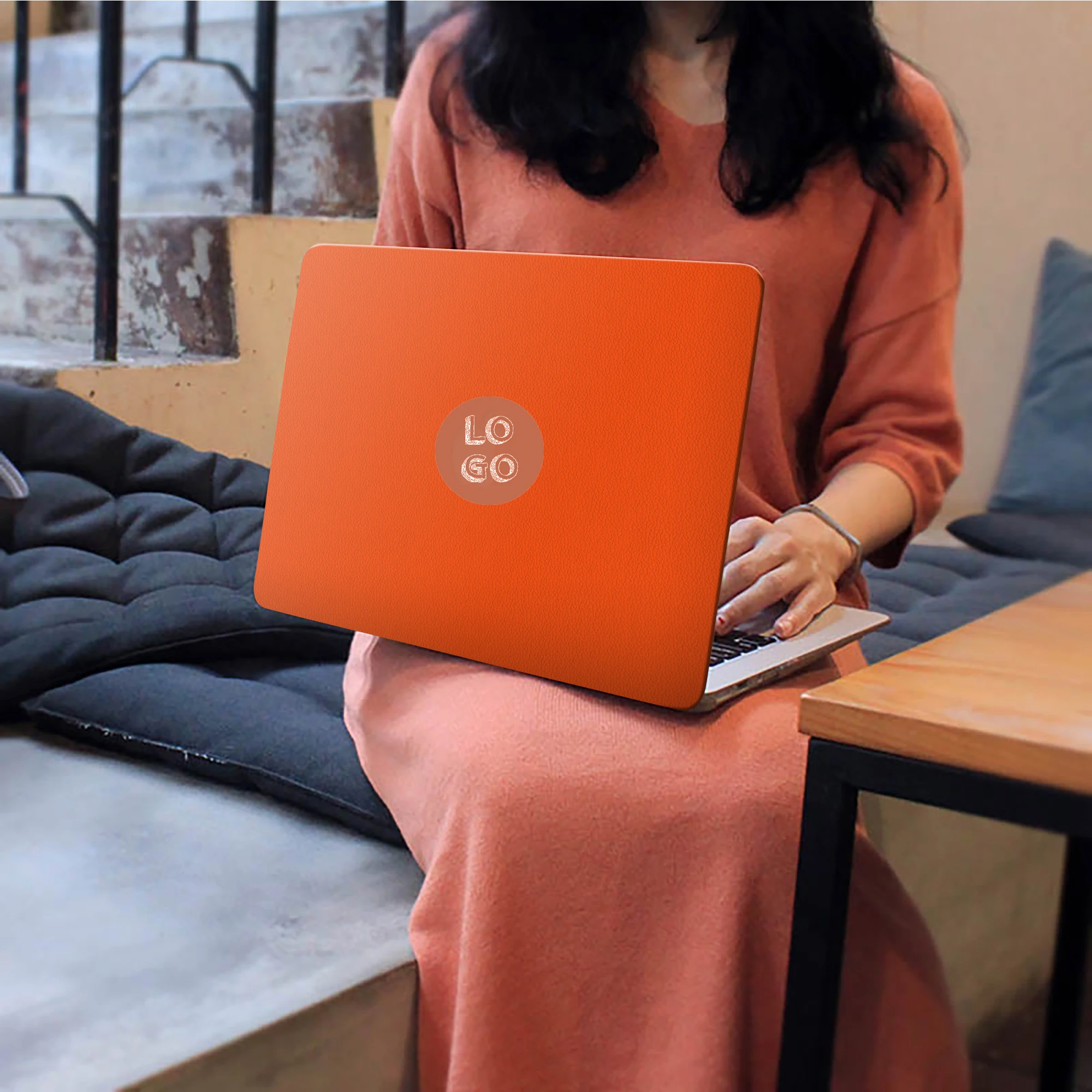 cute laptop bags Elegant Orange Leather Case for Macbook 13 Macbook Air 13 Sleeves Hollow Laptop Pro 13 14 16 15 Air 11 Macbook accessories Gift 11.6 inch laptop case