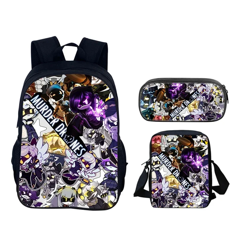 Murder Drones Cartoon Child School Backpack  Shoulder Bags,Pencil Bags for Aged 5-10 Cartoon Backpack Boys and Girls,Best Gift 5