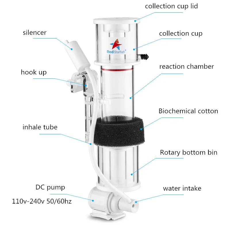 DC24V Red starfish skimmer DC-SQ-70 SQ-90 seawater tank mini micro